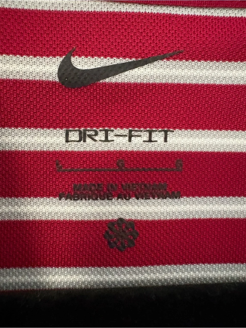 Nike Men's Short Sleeve Shirt Size Large Dri-fit Polo Red Gray Golf Casual